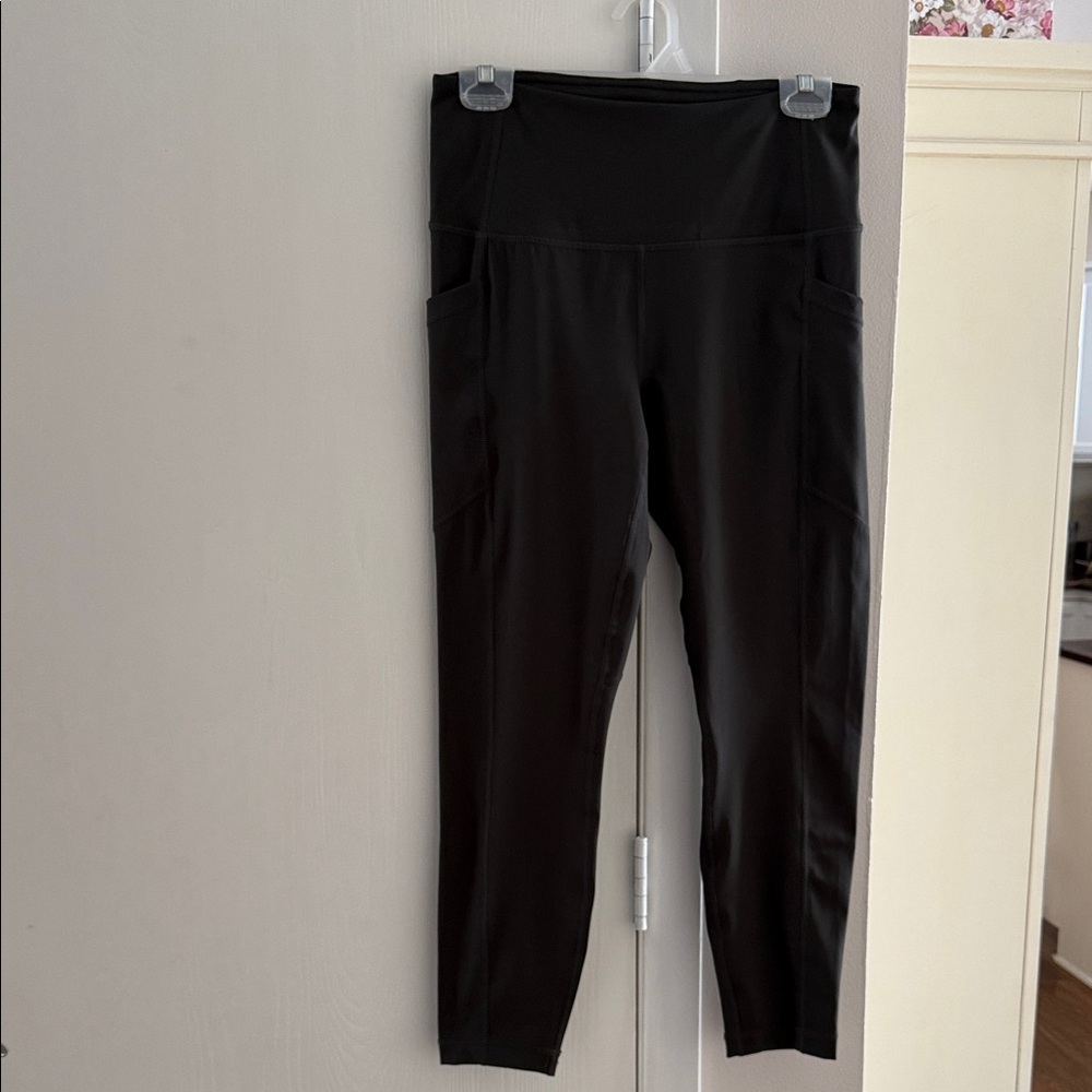 Olive green 90 degree ankle Pocket Leggings -